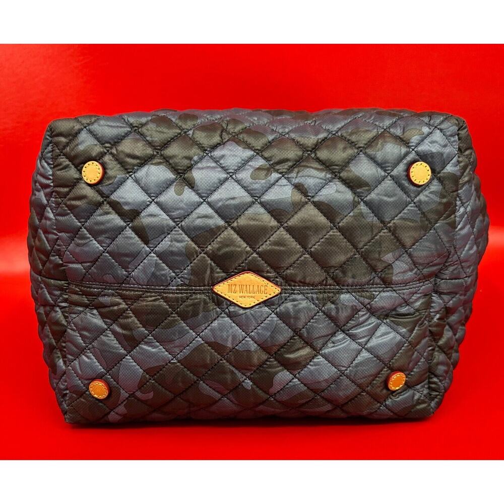 MZ Wallace Metro Blue Camo Travel Quilted Tote Bag With Matching Pouch Excellent - Picture 7 of 16
